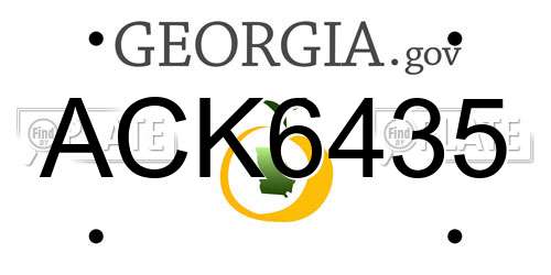 ACK6435 Georgia License Plate