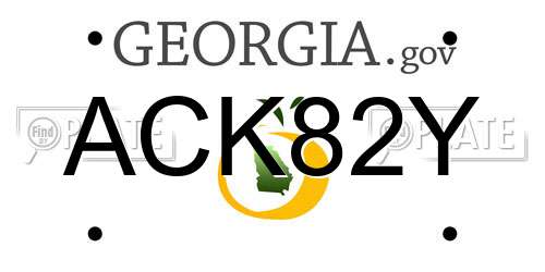 ACK82Y Georgia License Plate