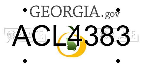 ACL4383 Georgia License Plate