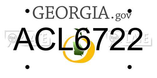 ACL6722 Georgia License Plate