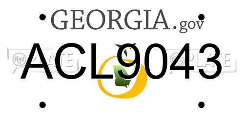 ACL9043 Georgia License Plate