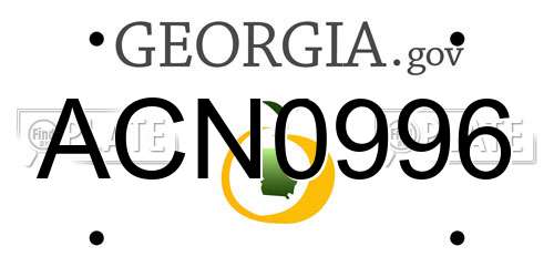 ACN0996 Georgia License Plate