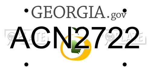 ACN2722 Georgia License Plate