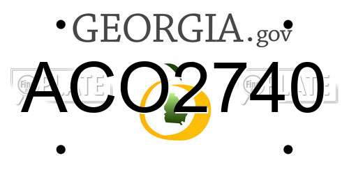 ACO2740 Georgia License Plate