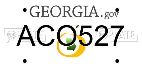 ACO527 Georgia License Plate
