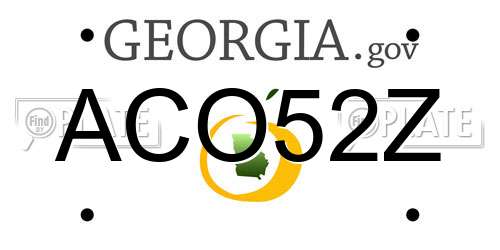 ACO52Z Georgia License Plate