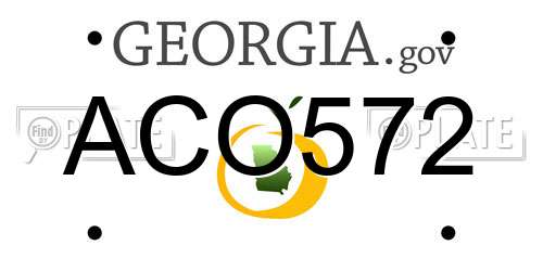 ACO572 Georgia License Plate