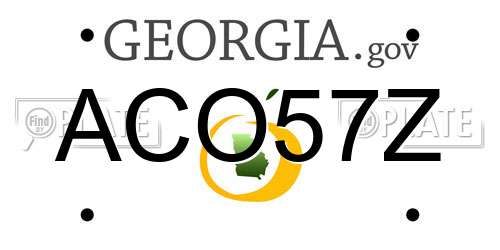 ACO57Z Georgia License Plate