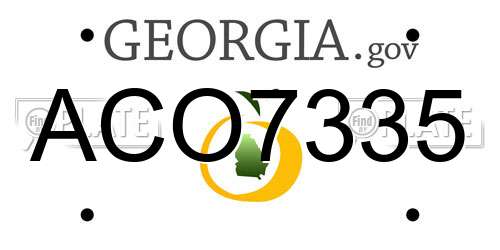 ACO7335 Georgia License Plate