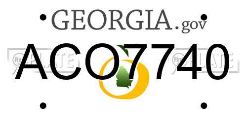 ACO7740 Georgia License Plate