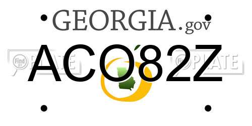 ACO82Z Georgia License Plate