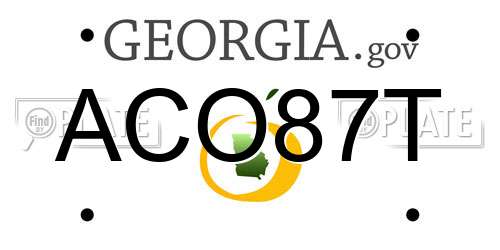 ACO87T Georgia License Plate