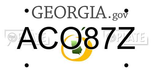 ACO87Z Georgia License Plate