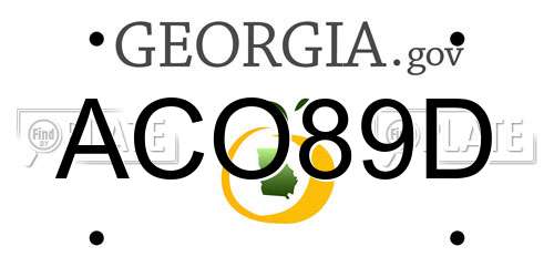 ACO89D Georgia License Plate