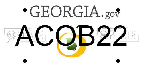 ACOB22 Georgia License Plate