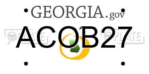 ACOB27 Georgia License Plate