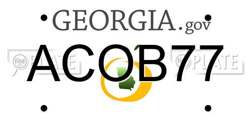 ACOB77 Georgia License Plate