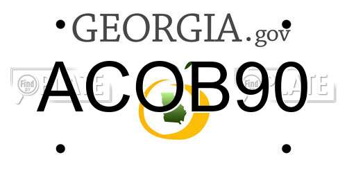 ACOB90 Georgia License Plate