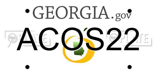 ACOS22 Georgia License Plate