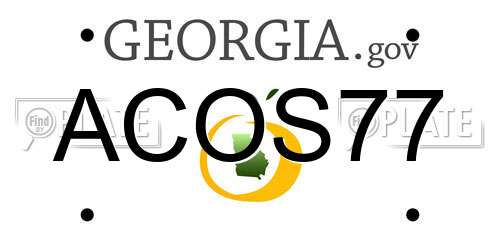 ACOS77 Georgia License Plate