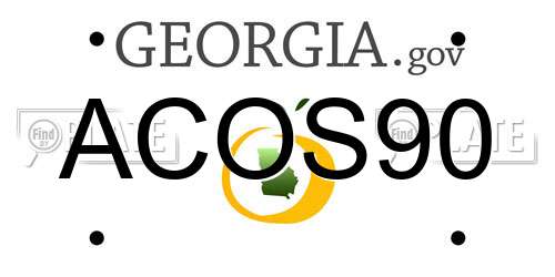 ACOS90 Georgia License Plate