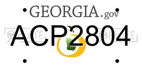 ACP2804 Georgia License Plate