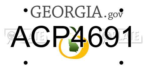 ACP4691 Georgia License Plate