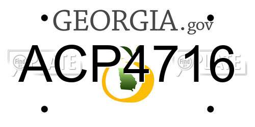 ACP4716 Georgia License Plate