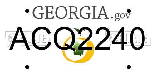 ACQ2240 Georgia License Plate