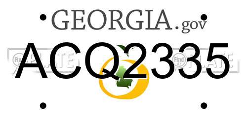 ACQ2335 Georgia License Plate