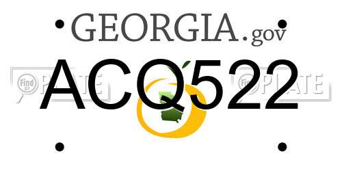 ACQ522 Georgia License Plate