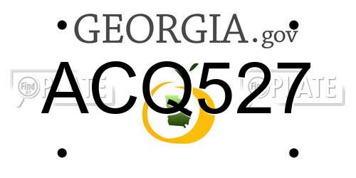 ACQ527 Georgia License Plate