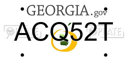 ACQ52T Georgia License Plate