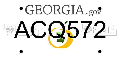 ACQ572 Georgia License Plate