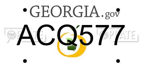 ACQ577 Georgia License Plate