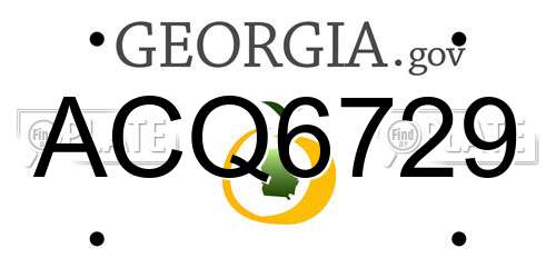 ACQ6729 Georgia License Plate