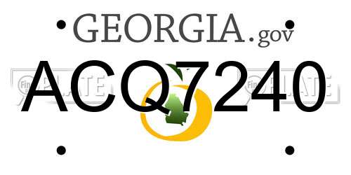 ACQ7240 Georgia License Plate