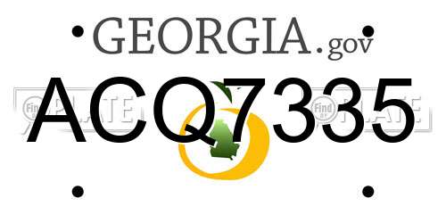 ACQ7335 Georgia License Plate