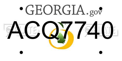 ACQ7740 Georgia License Plate