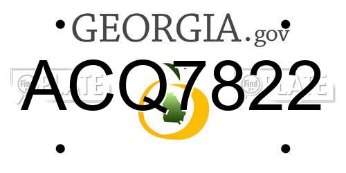 ACQ7822 Georgia License Plate