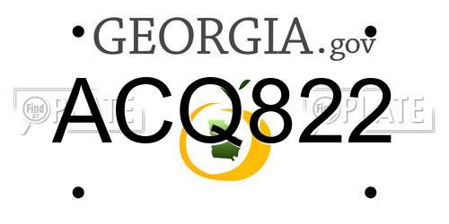 ACQ822 Georgia License Plate