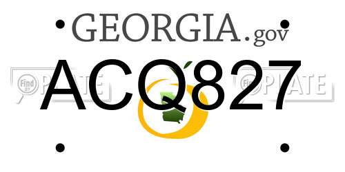 ACQ827 Georgia License Plate
