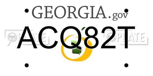 ACQ82T Georgia License Plate