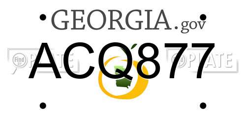 ACQ877 Georgia License Plate