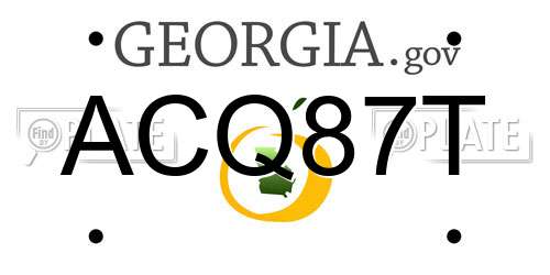 ACQ87T Georgia License Plate