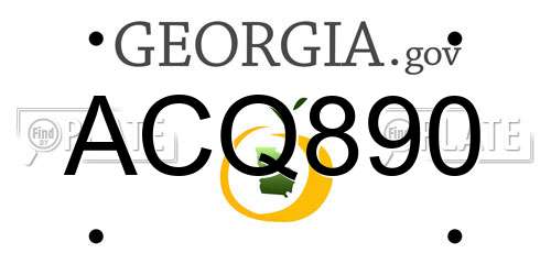 ACQ890 Georgia License Plate