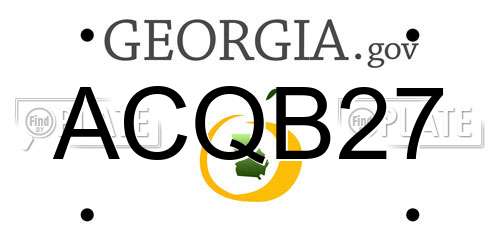 ACQB27 Georgia License Plate