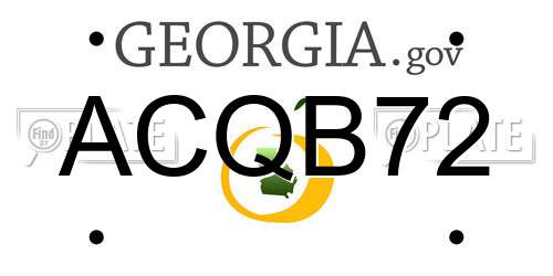 ACQB72 Georgia License Plate