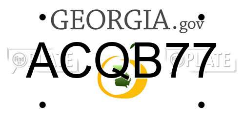 ACQB77 Georgia License Plate