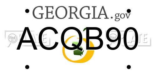ACQB90 Georgia License Plate